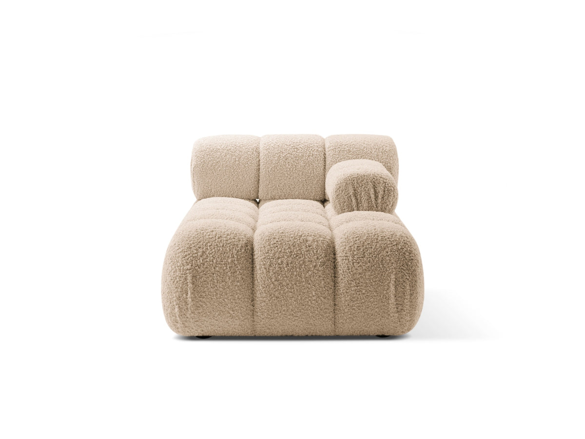 Chaise Longue Destra in Bouclé, "Bellis", 1 Posto, 155x94x70 - Sabbia
