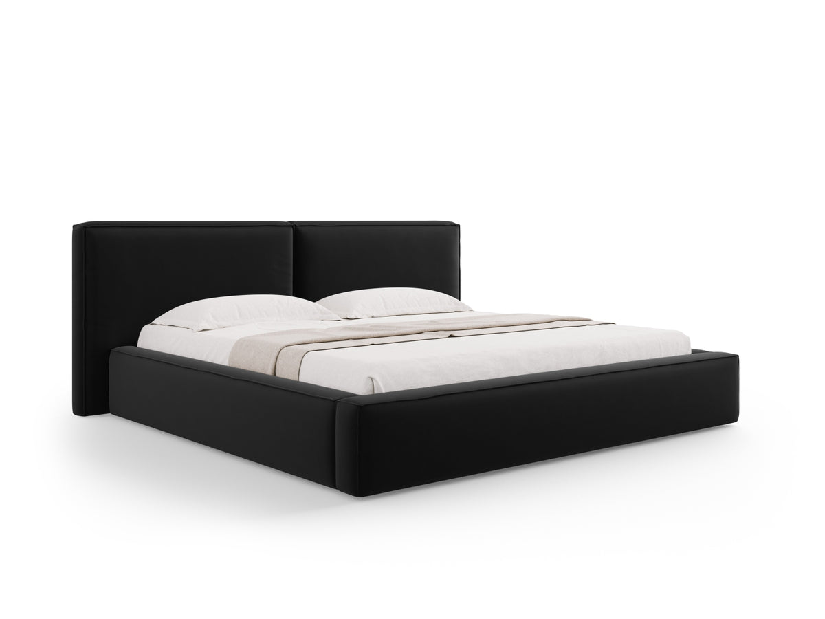 Letto Contenitore con Testata Doppia Jodie - Nero 200x200