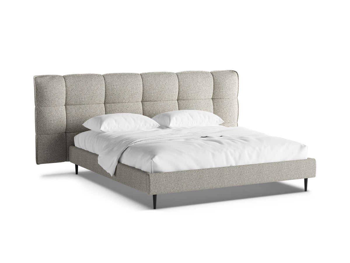 Letto con Contenitore e Testata, "Eric", 220x230x114 - Beige Melange