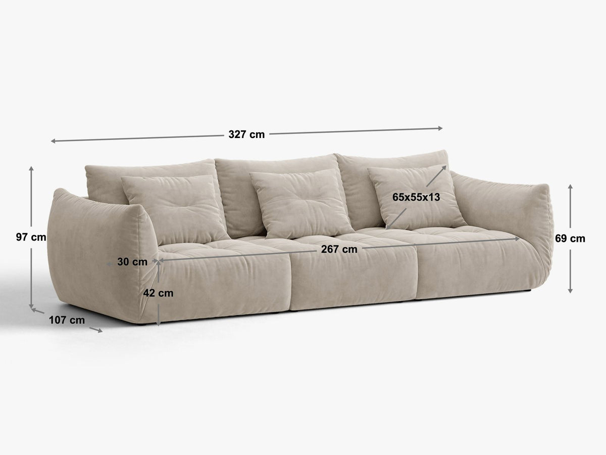 Divano Componibile Bloom, 4 Posti, 107x327x97