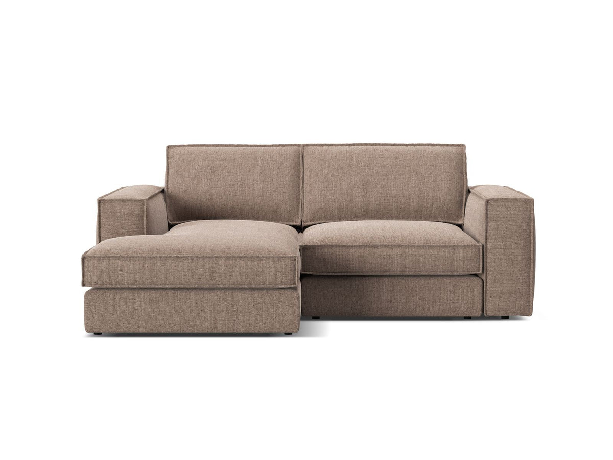 Divano Angolare Modulare Sinistro, "Pola", 2 Posti, 226x158x88 - Marrone Chiaro