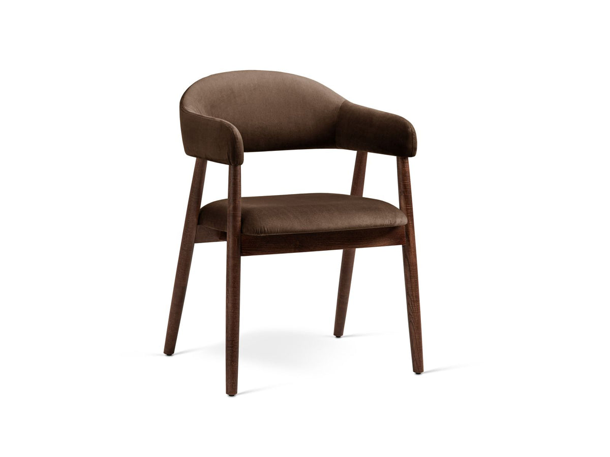 Sedia in Velluto, "Adra", 1 Posto, 56x59x77 - Cioccolato