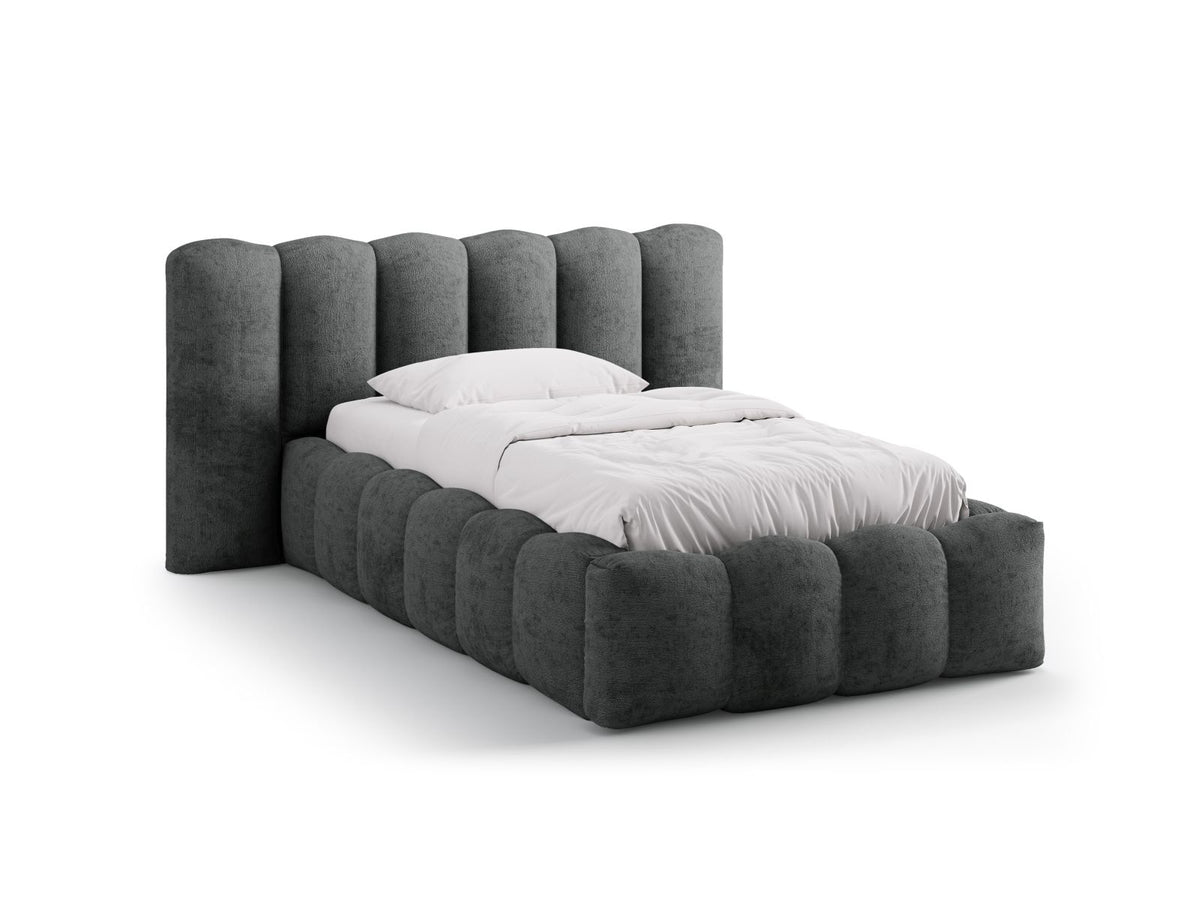 Letto con Contenitore e Testata, "Lupine", 226x174x95 - Grigio Scuro