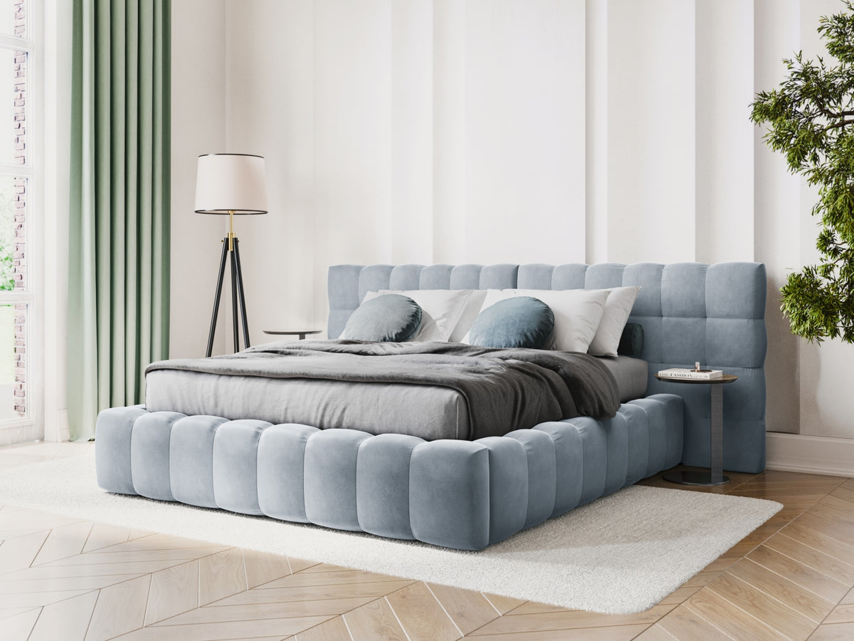 Letto contenitore con testiera doppia, "Mamaia", 230x300x100