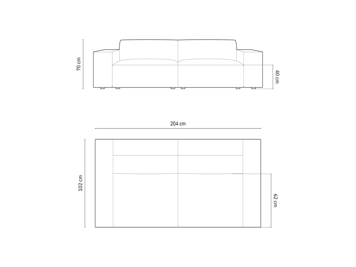 Divano, "Jodie", 3 Posti, 204x102x70