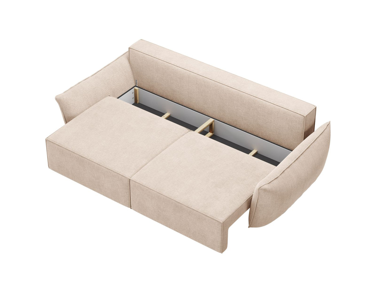 Divano Letto con Contenitore Kaelle, 3 Posti, 103x244x91