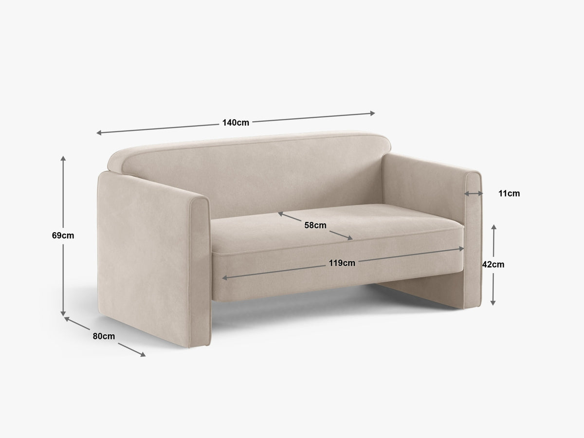 Divano Abby, 2 Posti, 80x140x69