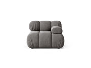 Modulo Destro in Velluto, "Bellis", 1 Posto, 94x94x70 - Grigio Chiaro