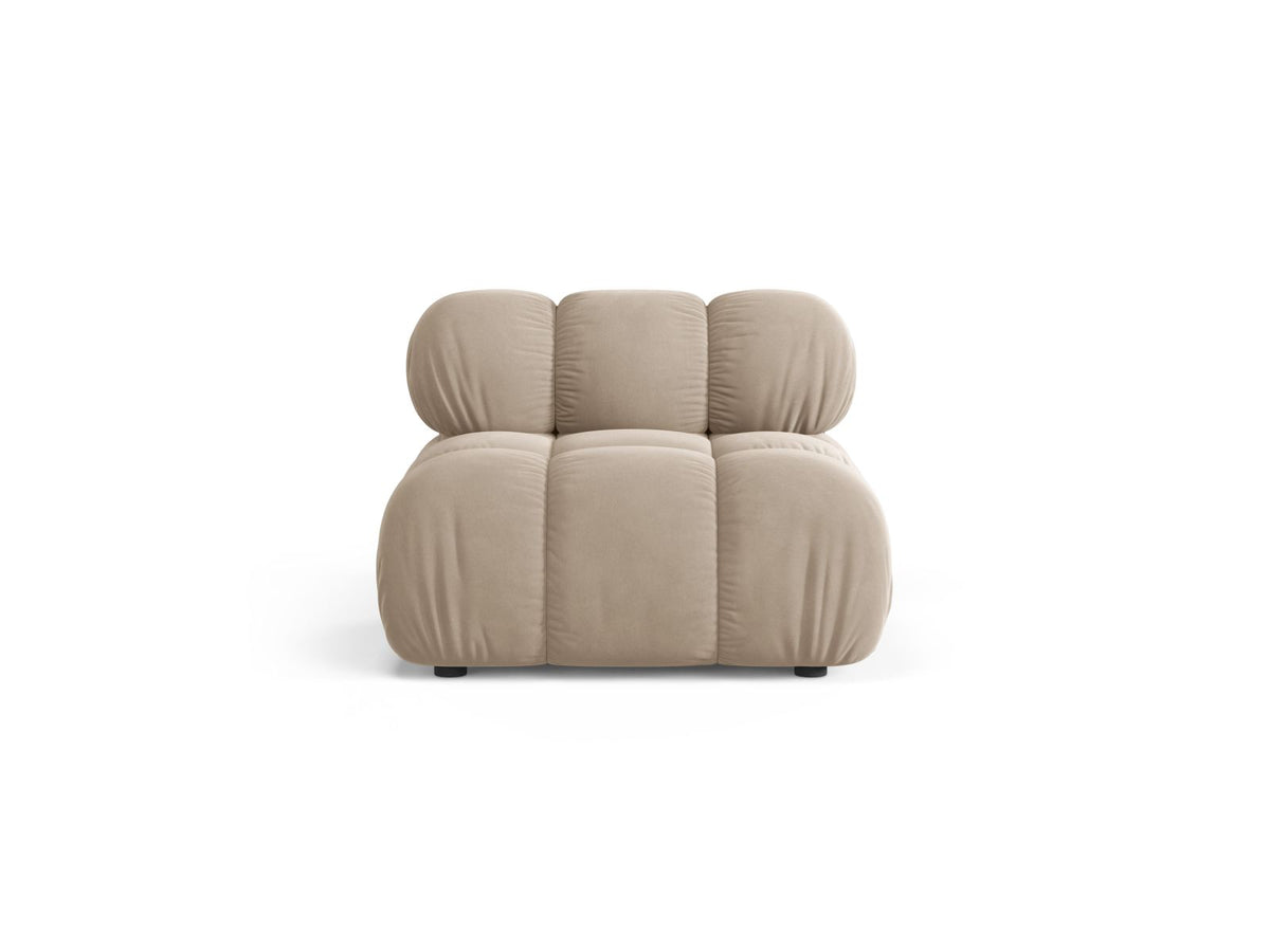 Modulo senza Braccioli in Velluto, "Bellis", 1 Posto, 94x94x70 - Beige