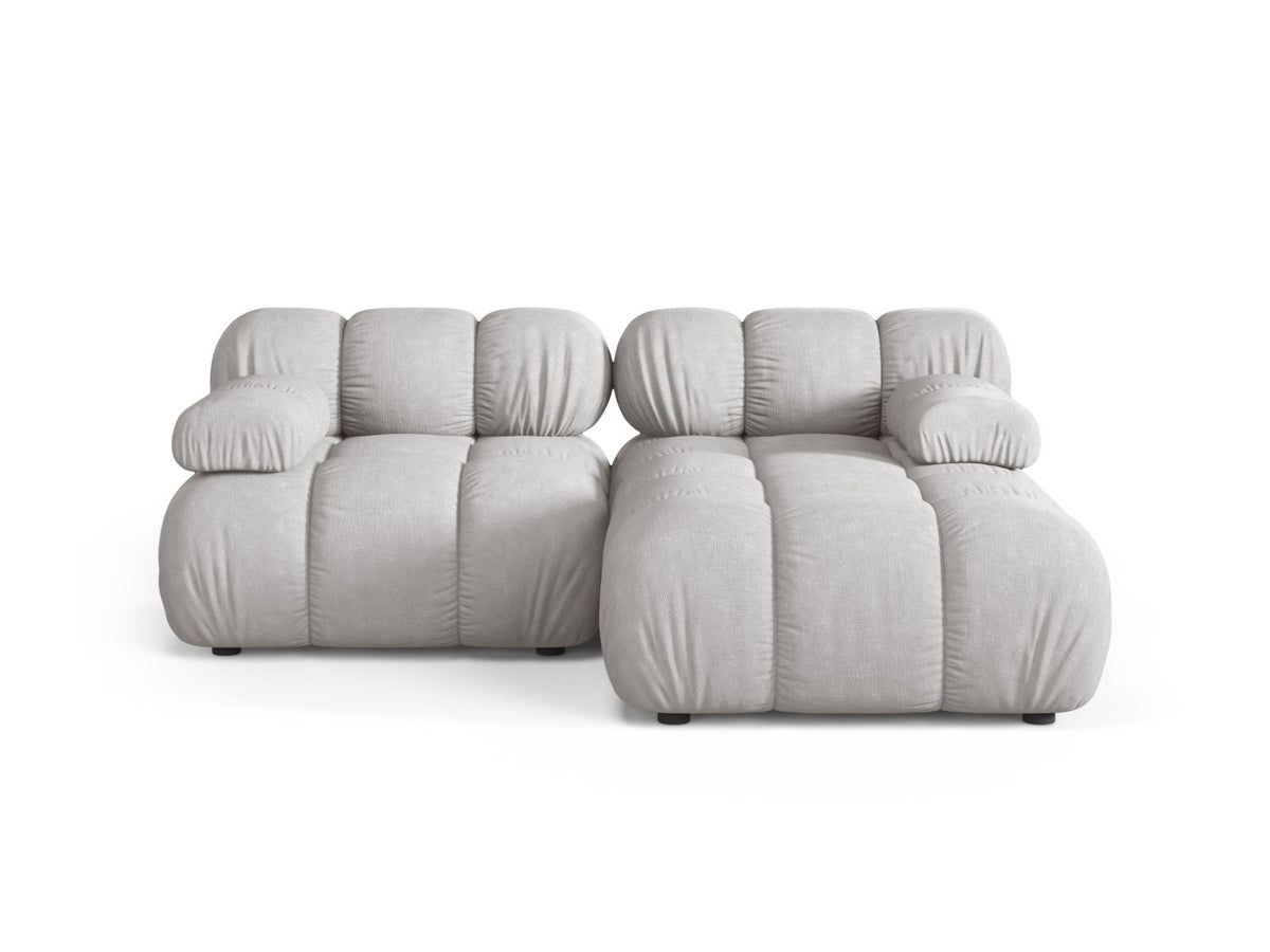 Divano Angolare Modulare Destro, "Bellis", 3 Posti, 188x155x70 - Grigio Chiaro
