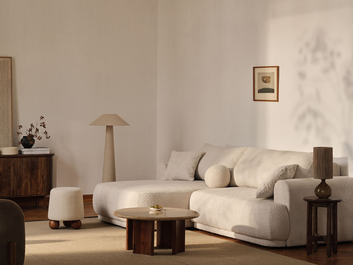 Divano Letto Angolare Componibile con Contenitore Ella, 5 Posti, 174x271x88