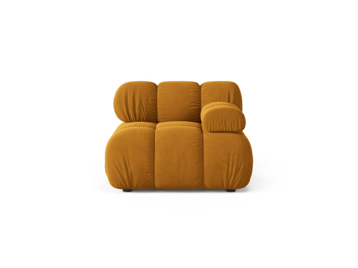 Modulo Destro in Velluto, "Bellis", 1 Posto, 94x94x70 - Giallo