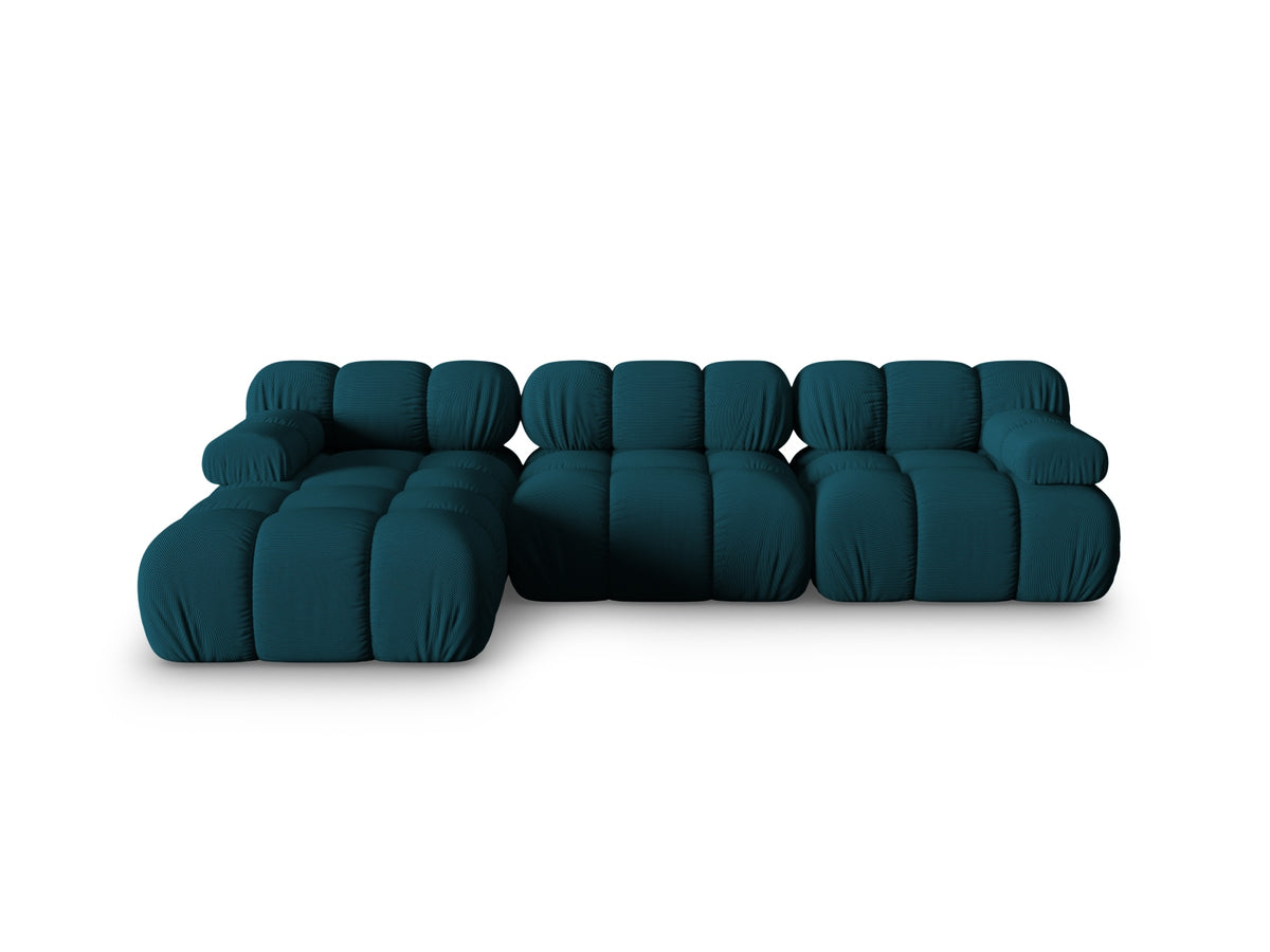 Divano Angolare Modulare Sinistro, "Bellis", 4 Posti, 282x155x70 - Blu Navy