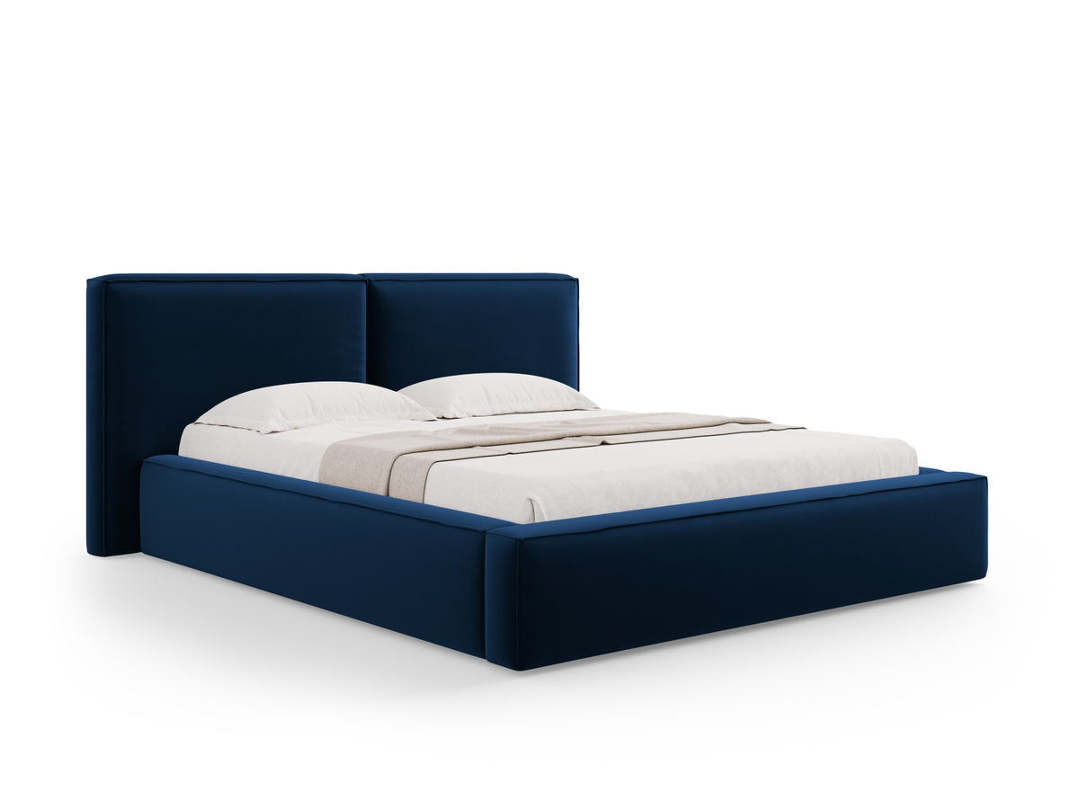 Letto Contenitore con Testata Doppia Jodie - Blu Reale 160x200