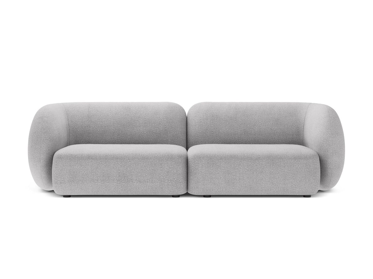 Divano Modulare in Bouclé, "Kate", 4 Posti, 243x99x76 - Grigio Chiaro