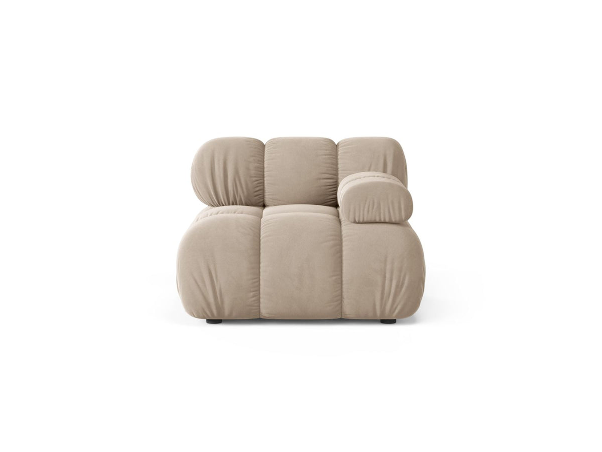 Modulo Destro in Velluto, "Bellis", 1 Posto, 94x94x70 - Beige