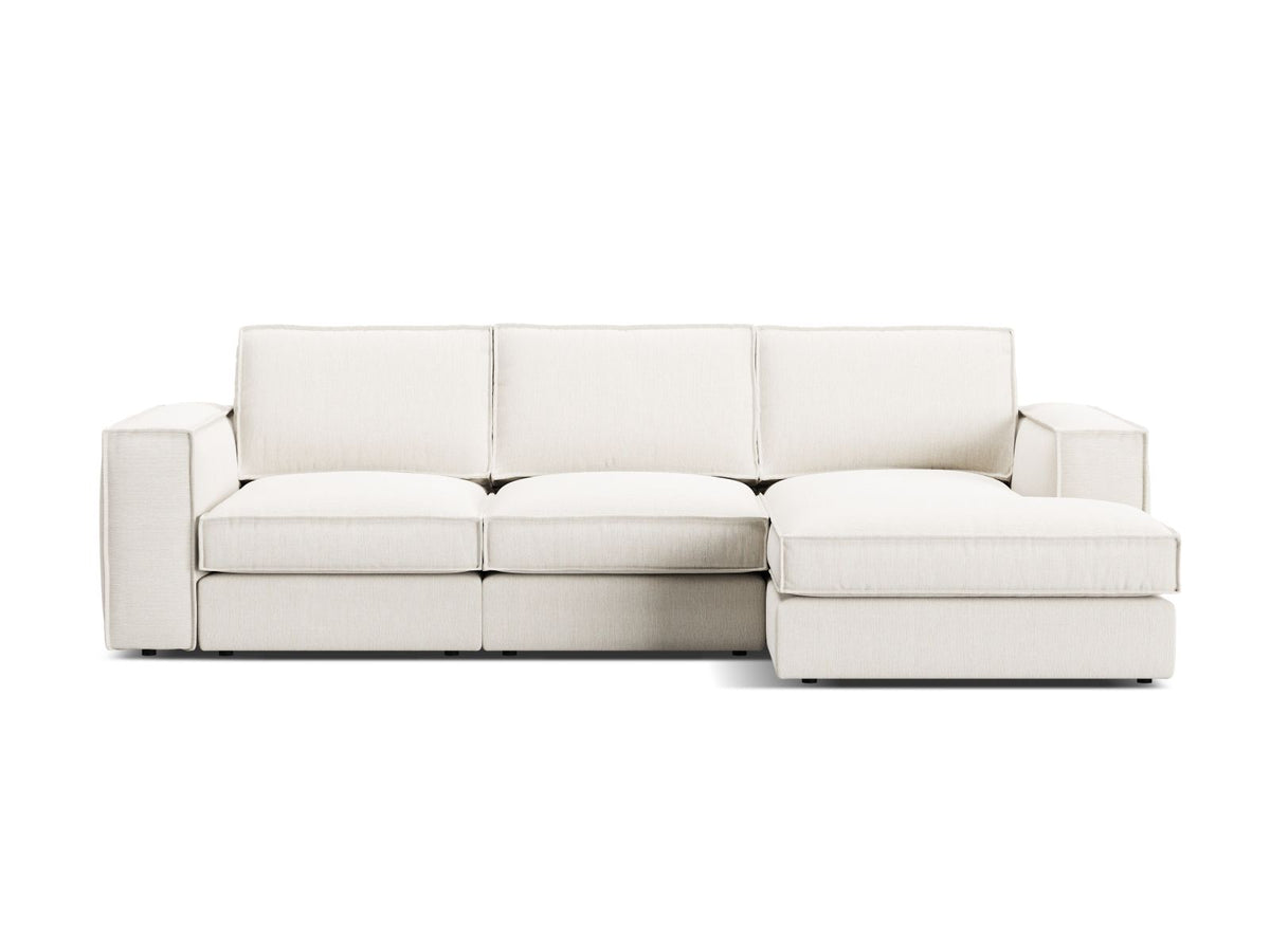 Divano Angolare Modulare Destro, "Pola", 3 Posti, 284x158x88 - Bianco
