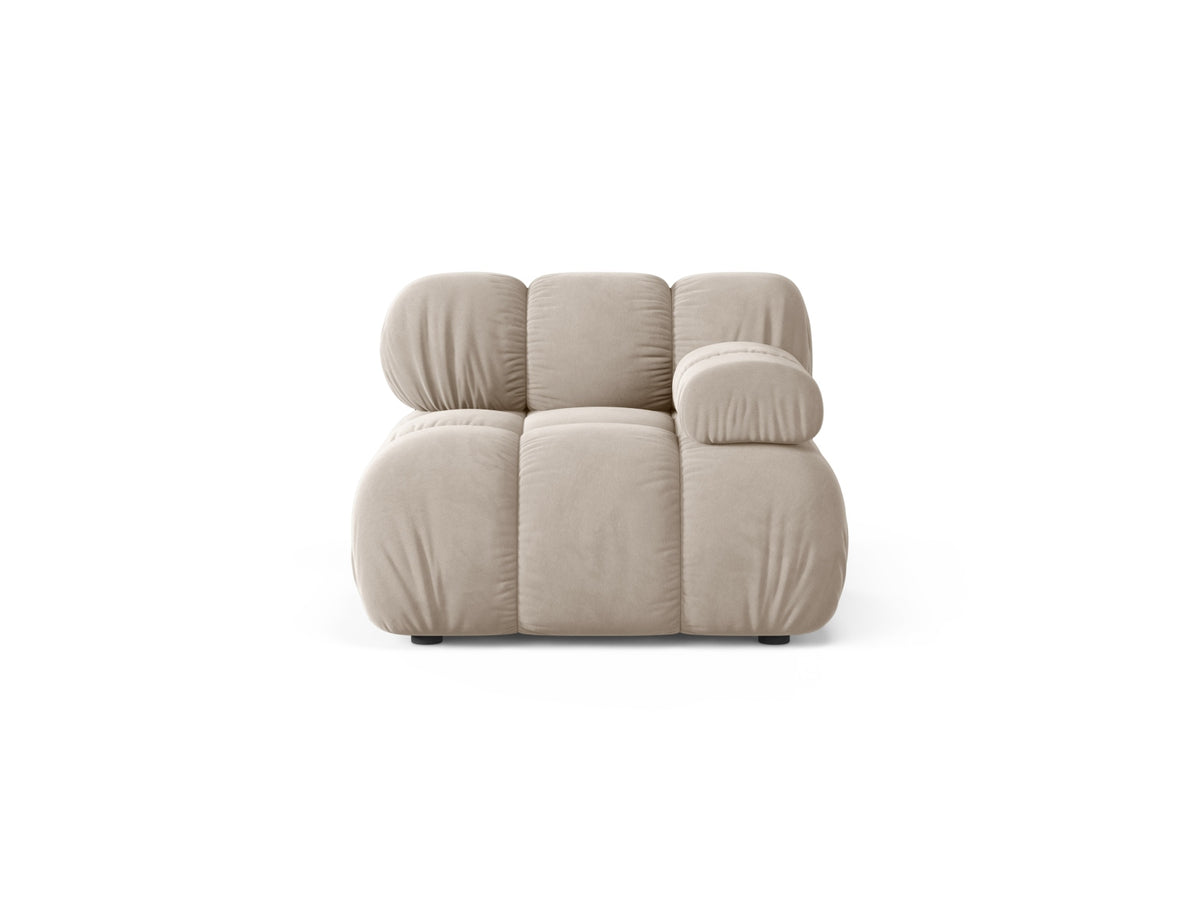 Modulo Destro in Velluto, "Bellis", 1 Posto, 94x94x70 - Beige Scuro