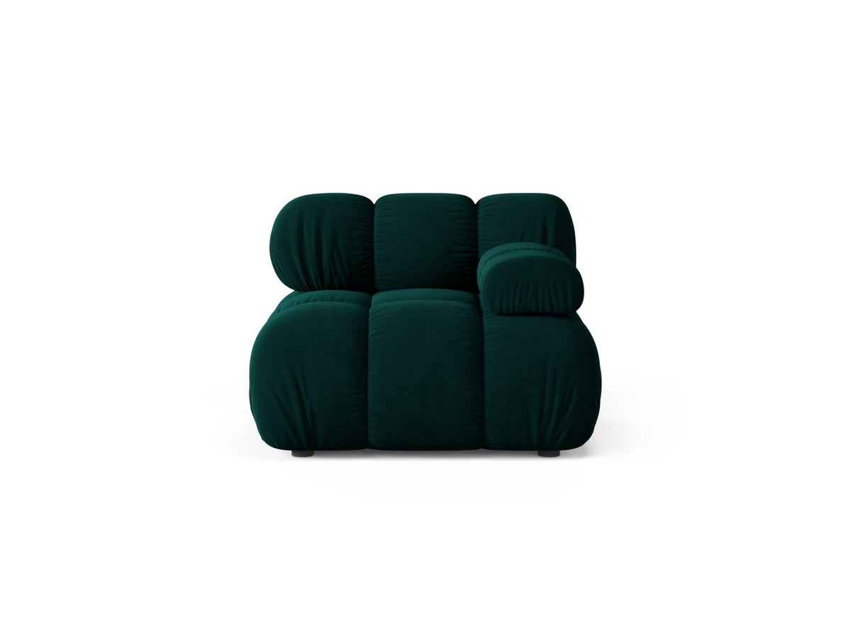 Modulo Destro in Velluto, "Bellis", 1 Posto, 94x94x70 - Petrolioio Profondo