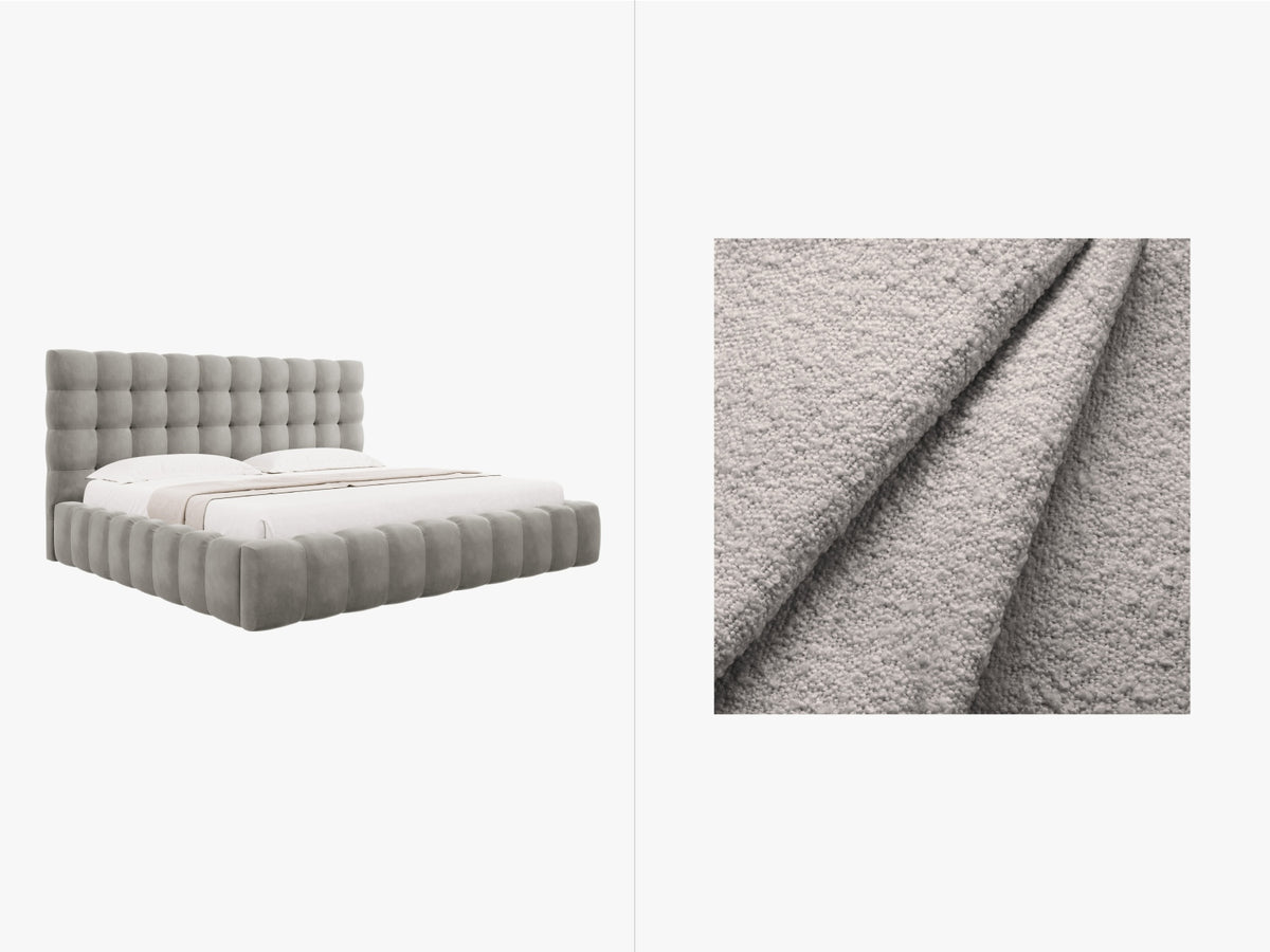 Letto Contenitore con Testata Mamaia - Grigio Chiaro 200x200