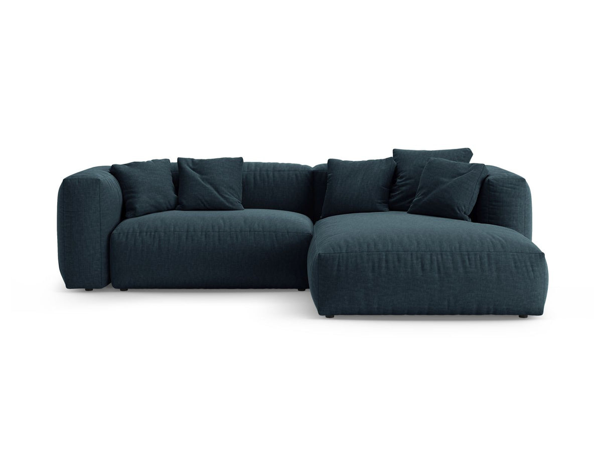 Divano Angolare Destro con Funzione Letto, "Martina", 4 Posti, 280x170x75 - Blu Jeans