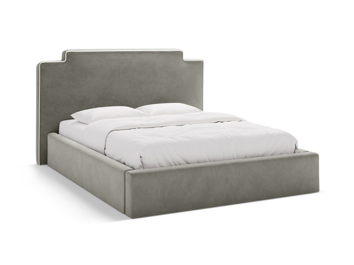 Letto Contenitore con Testata Princess - Avorio, Grigio Scuro 180x200