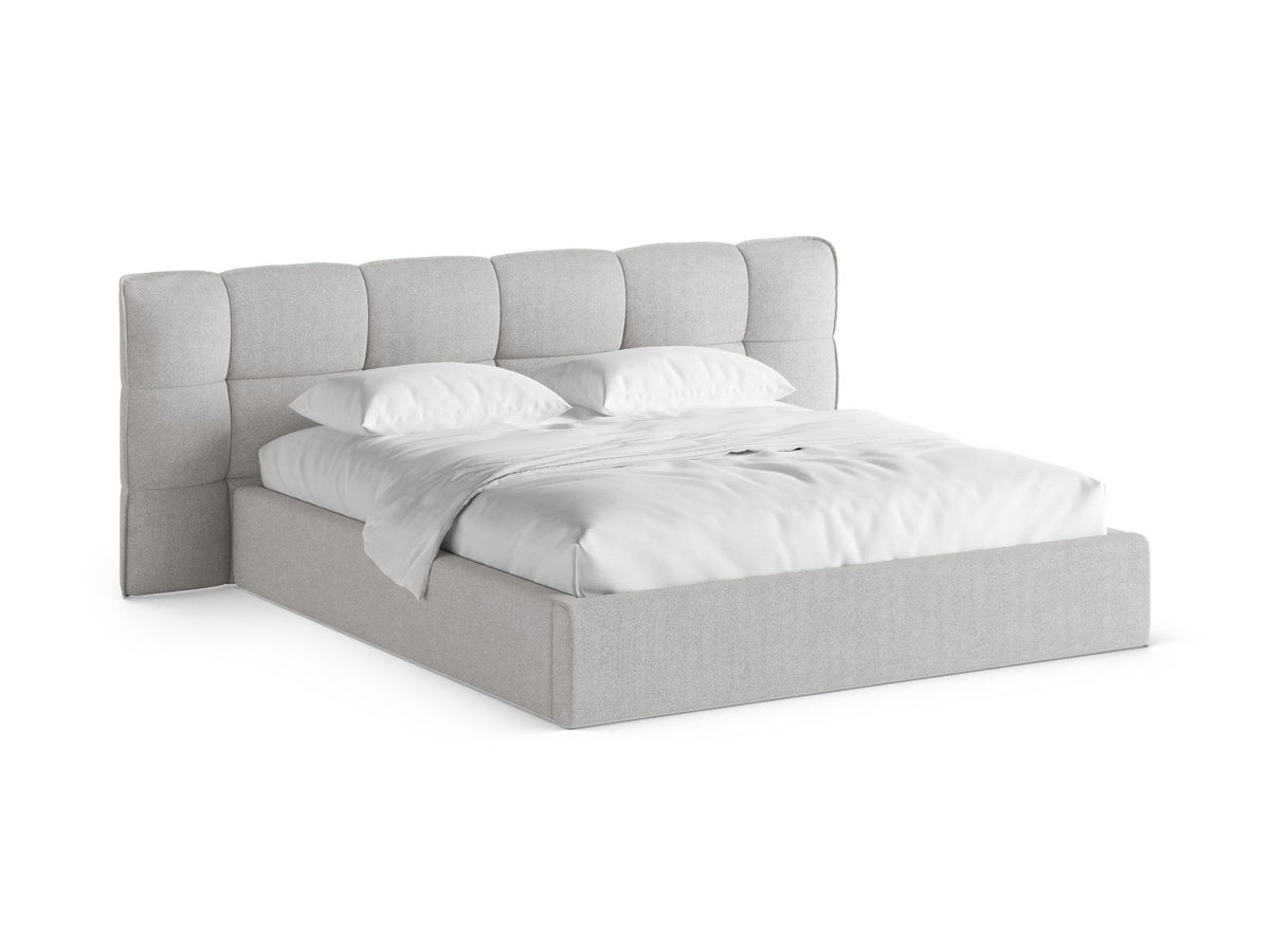 Letto Contenitore con Testata Eric Gambe plastica nera - Grigio Chiaro 200x200