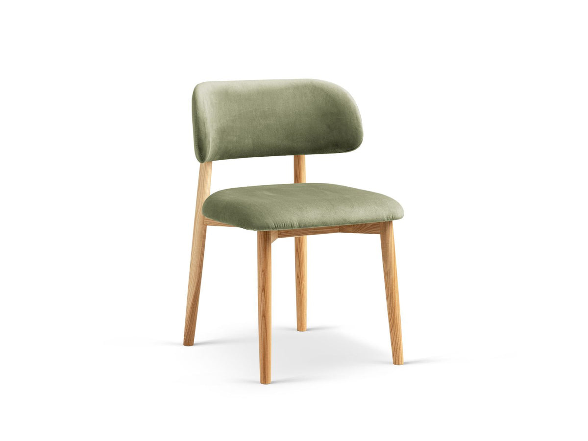 Sedia in Velluto, "Evan", 1 Posto, 49.5x51x77 - Verde