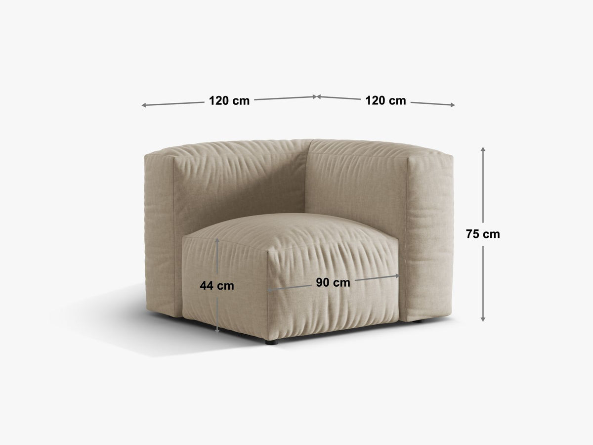 Modulo Angolare XL Martina, 1 Posto, 120x120x75
