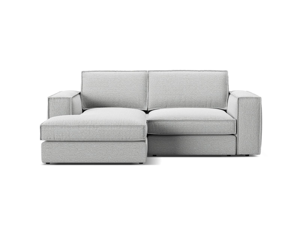 Divano Angolare Modulare Sinistro, "Pola", 2 Posti, 226x158x88 - Grigio Chiaro
