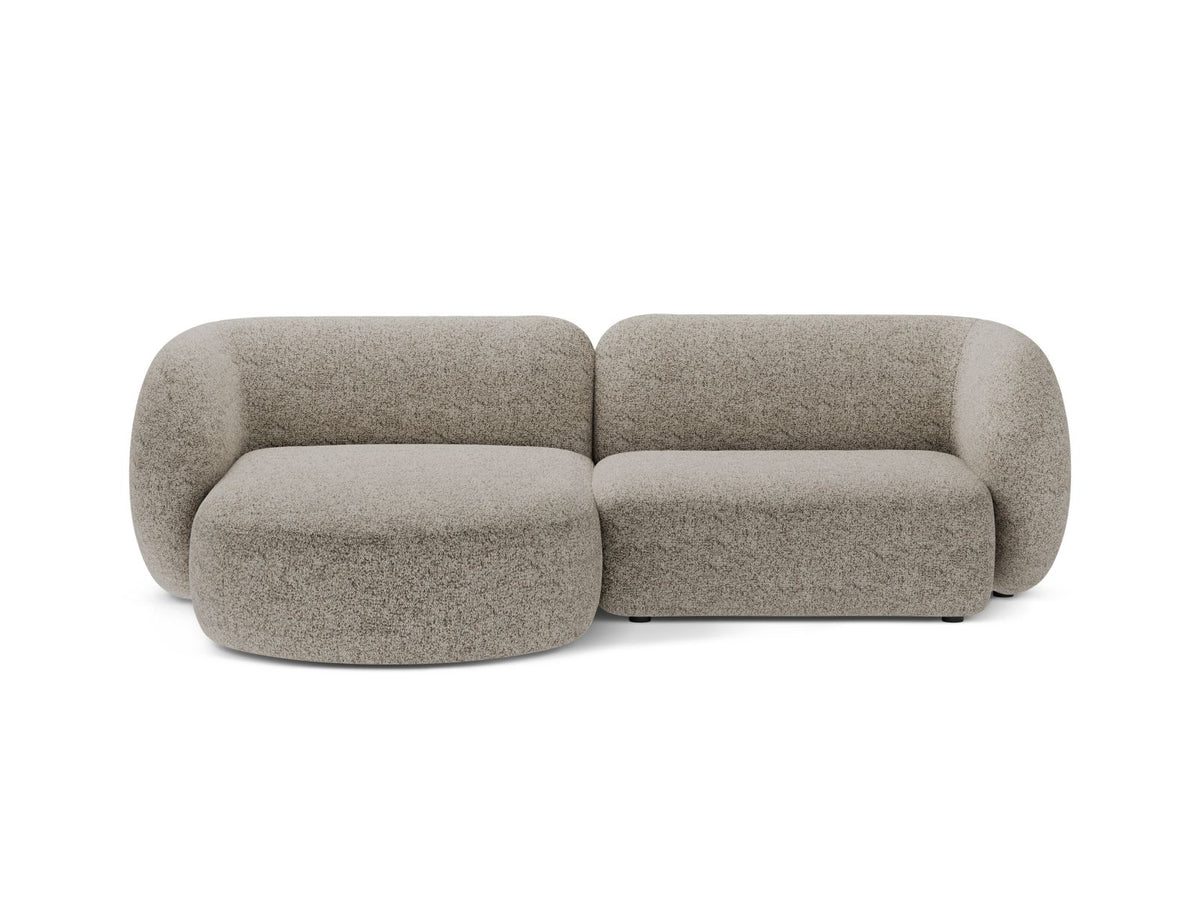 Divano Angolare Modulare Sinistro, "Kate", 2 Posti, 255x176x76 - Beige Melange