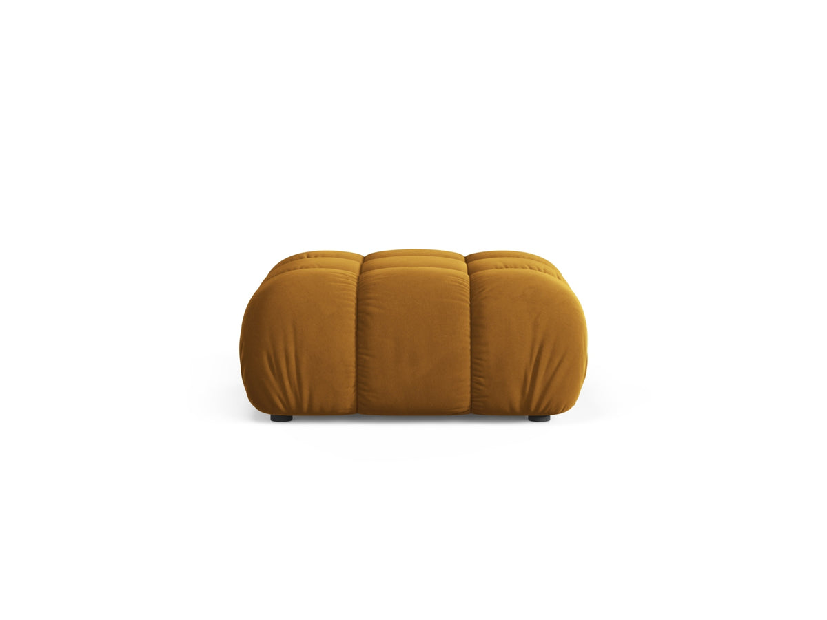 Pouf in Velluto, "Bellis", 1 Posto, 94x94x43 - Giallo