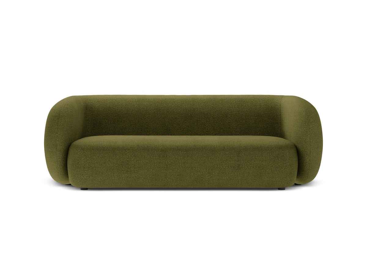 Divano Modulare in Bouclé, "Kate", 3 Posti, 213x99x76 - Verde Oliva Scuro