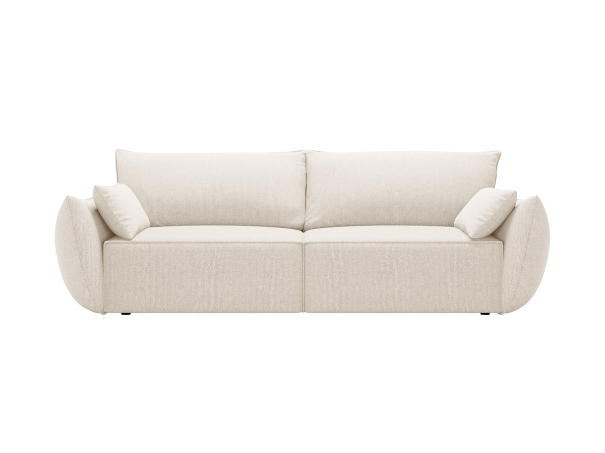 Divano Letto con Contenitore, "Kaelle", 3 Posti, 244x97x91 - Beige Chiaro