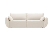 Divano Letto con Contenitore, "Kaelle", 3 Posti, 244x97x91 - Beige Chiaro