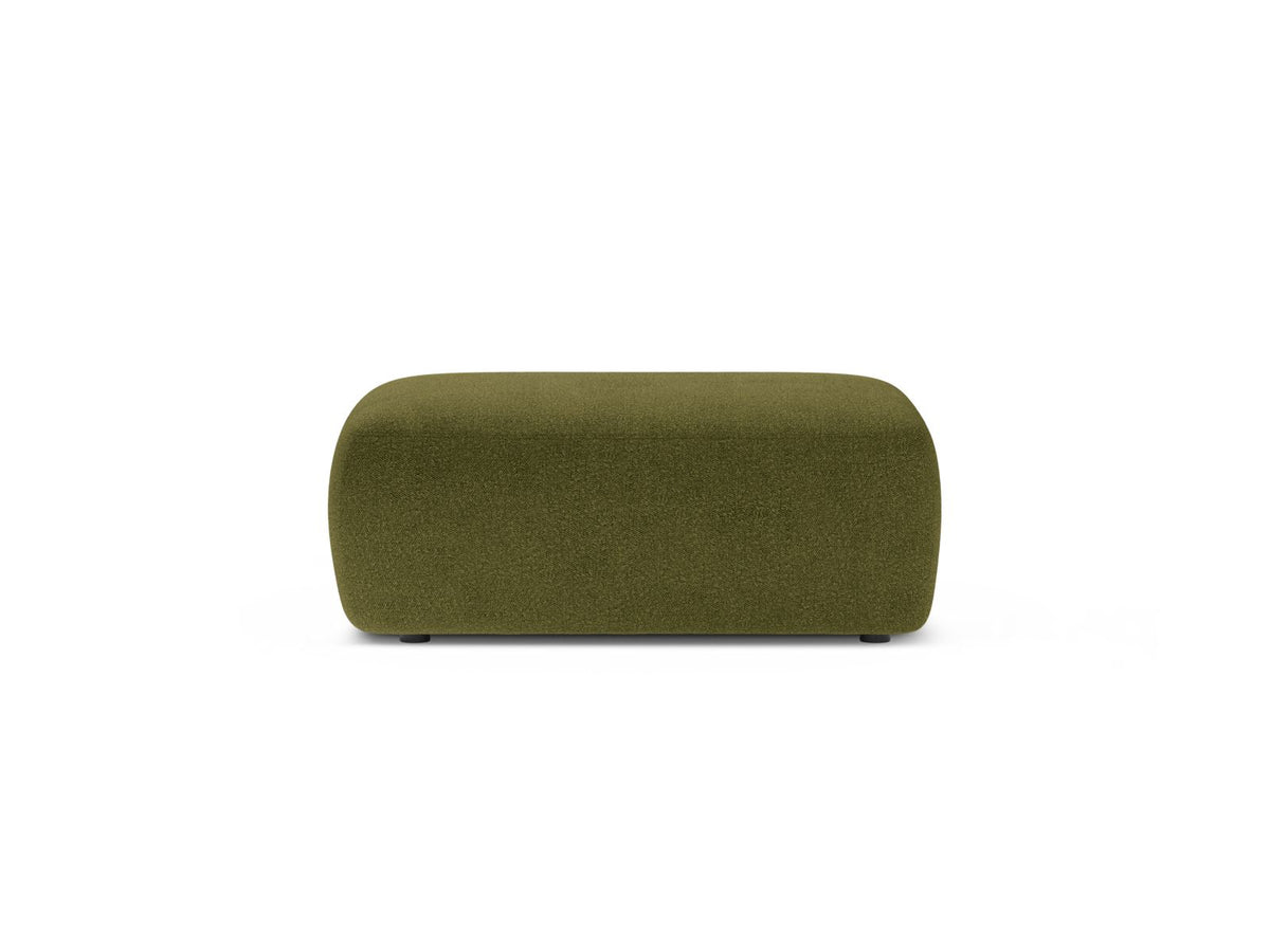 Pouf in Bouclé, "Kate", 1 Posto, 99x60x43 - Verde Oliva Scuro