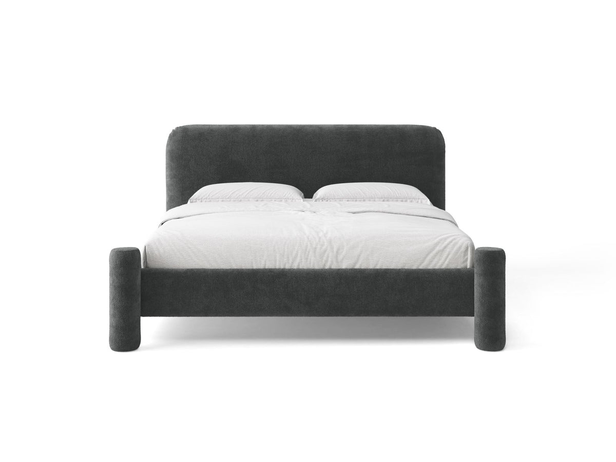 Letto con Testata Vera - Grigio Scuro 180x200