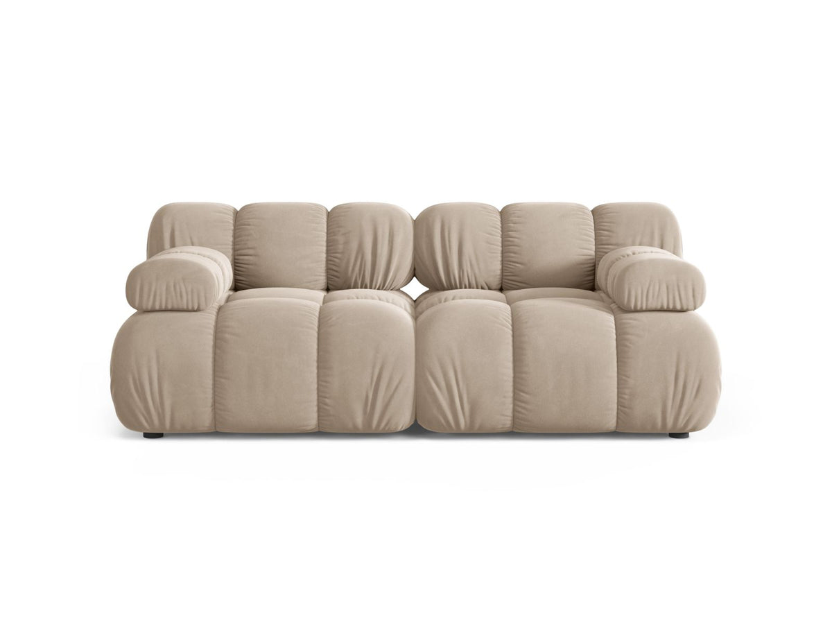 Divano Modulare in Velluto, "Bellis", 2 Posti, 188x94x70 - Beige