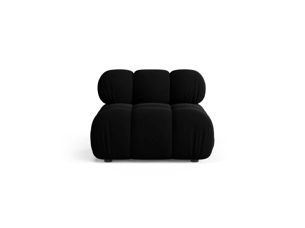 Modulo senza Braccioli in Velluto, "Bellis", 1 Posto, 94x94x70 - Nero