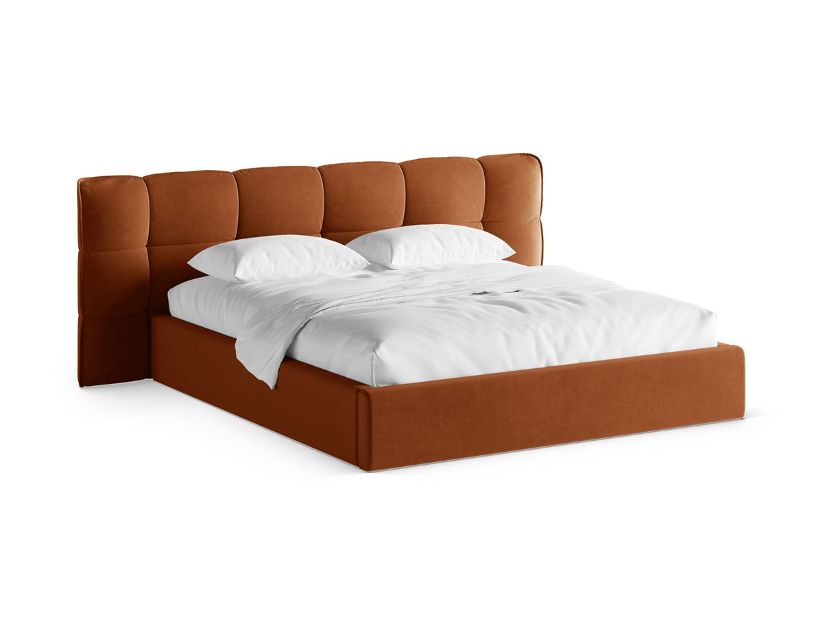 Letto Contenitore con Testata Eric Gambe plastica nera - Terracotta 200x200