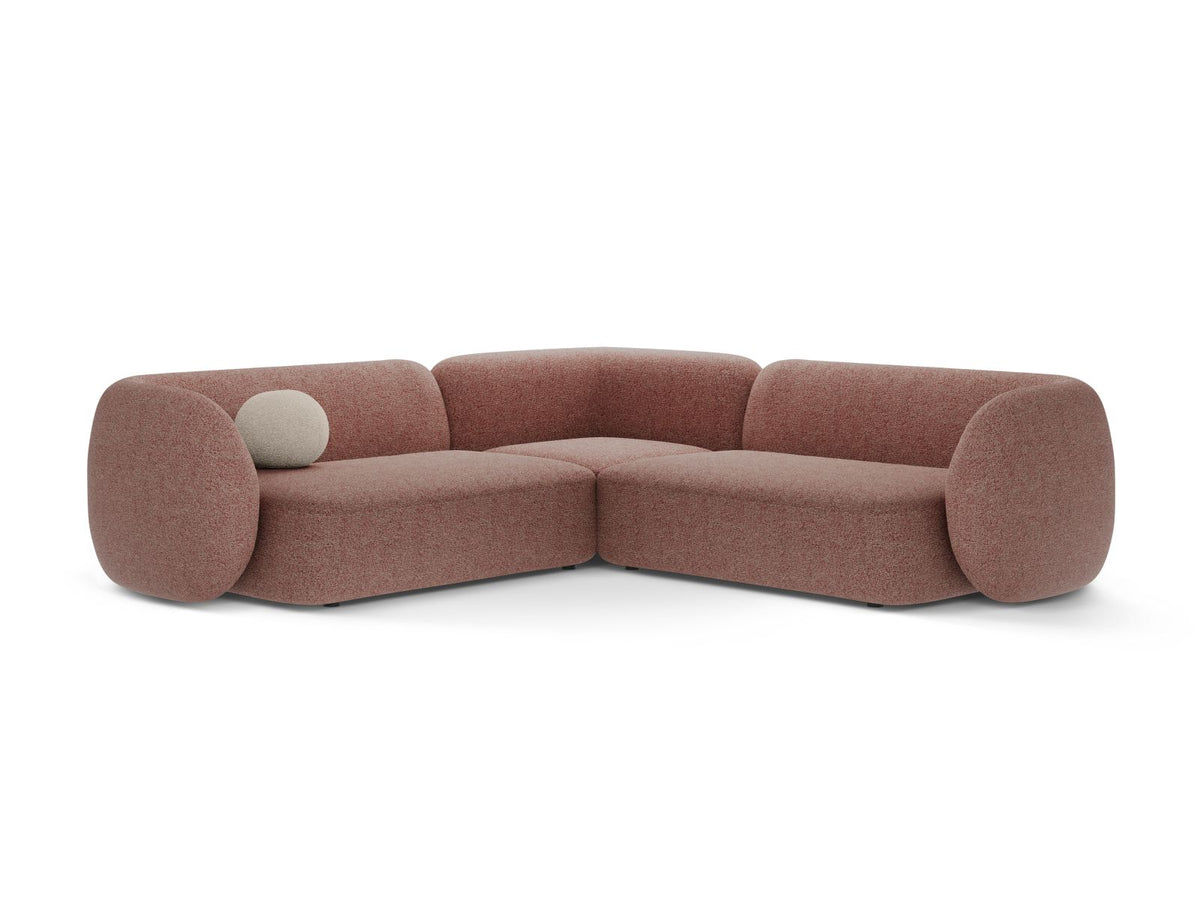 Divano Angolare Modulare Simmetrico, "Kate", 5 Posti, 252x252x76 - Rosa Melange