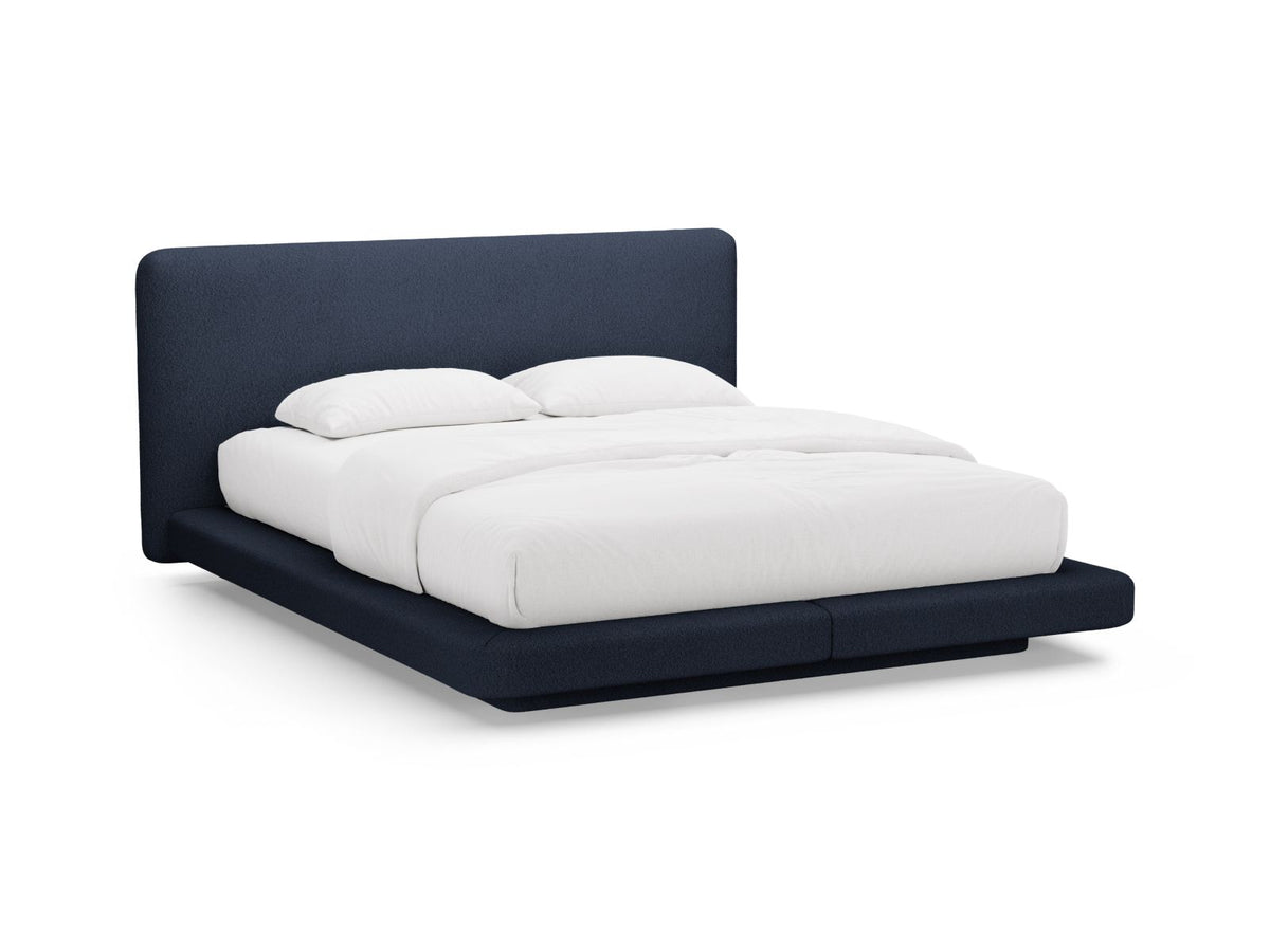 Letto con Testata, "Linea", 225x224x98 - Blu Scuro