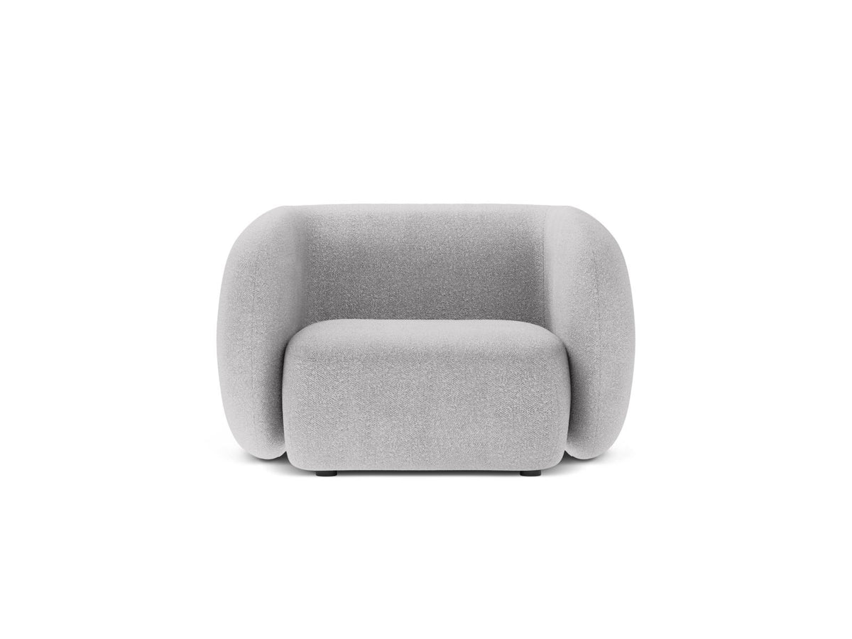 Poltrona in Bouclé, "Kate", 1 Posto, 108x89x76 - Grigio Chiaro