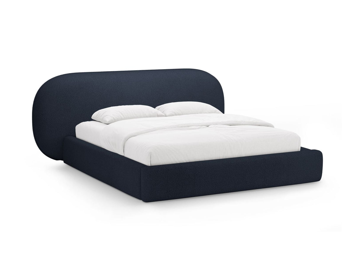 Letto Contenitore con Testata Ovalo - Blu Scuro 180x200