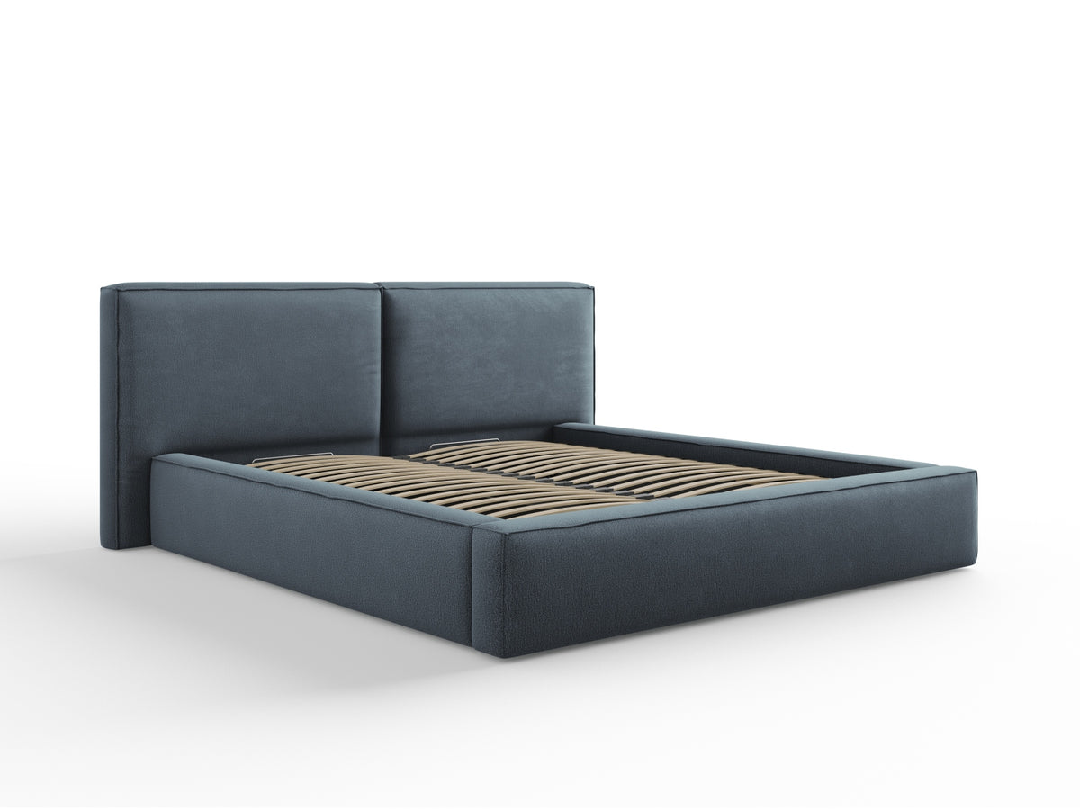 Letto Contenitore con Testata Doppia Jodie - Blu 180x200
