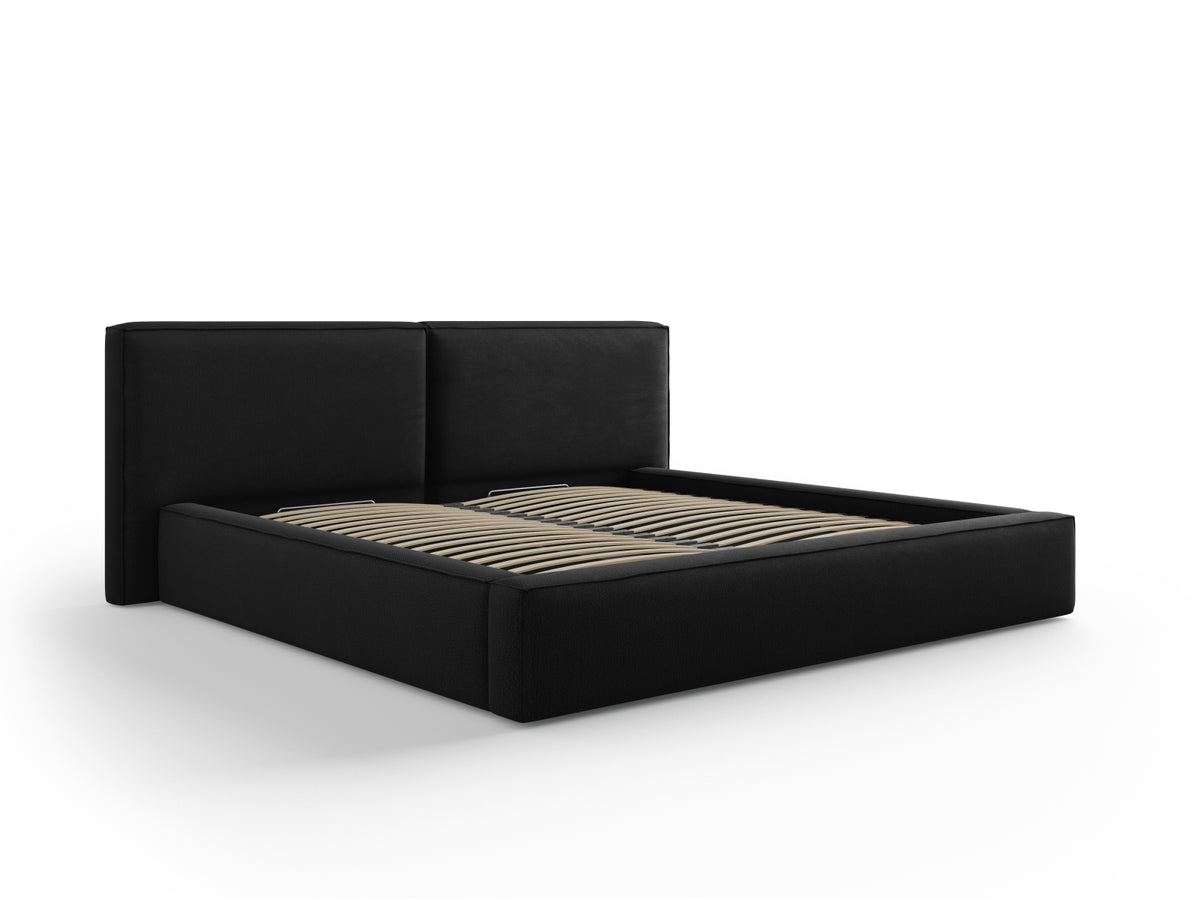 Letto Contenitore con Testata Doppia Jodie - Nero 200x200