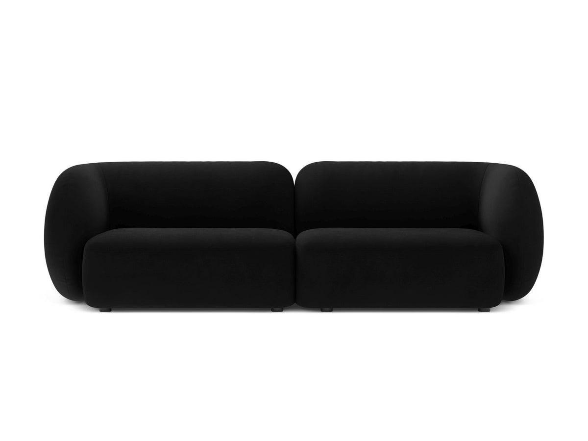 Divano Modulare in Velluto, "Kate", 4 Posti, 243x99x76 - Nero