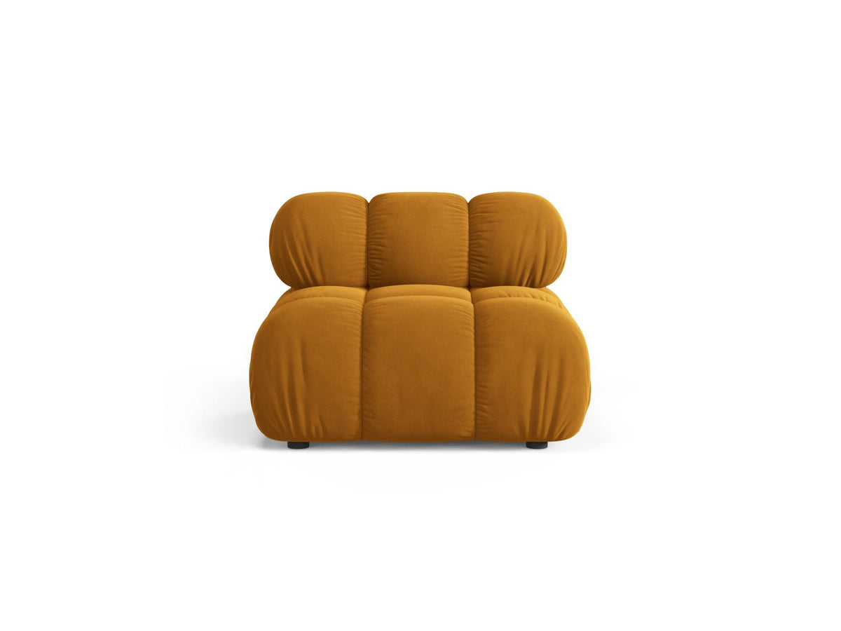 Modulo senza Braccioli in Velluto, "Bellis", 1 Posto, 94x94x70 - Giallo