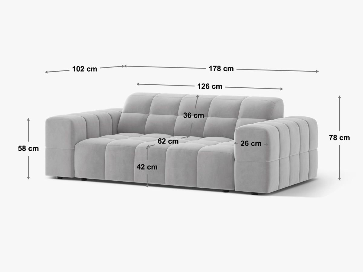 Divano Jennifer, 2 Posti, 102x178x78