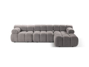Divano Angolare Modulare Destro in Bouclé, "Bellis", 4 Posti, 282x155x70 - Grigio Chiaro
